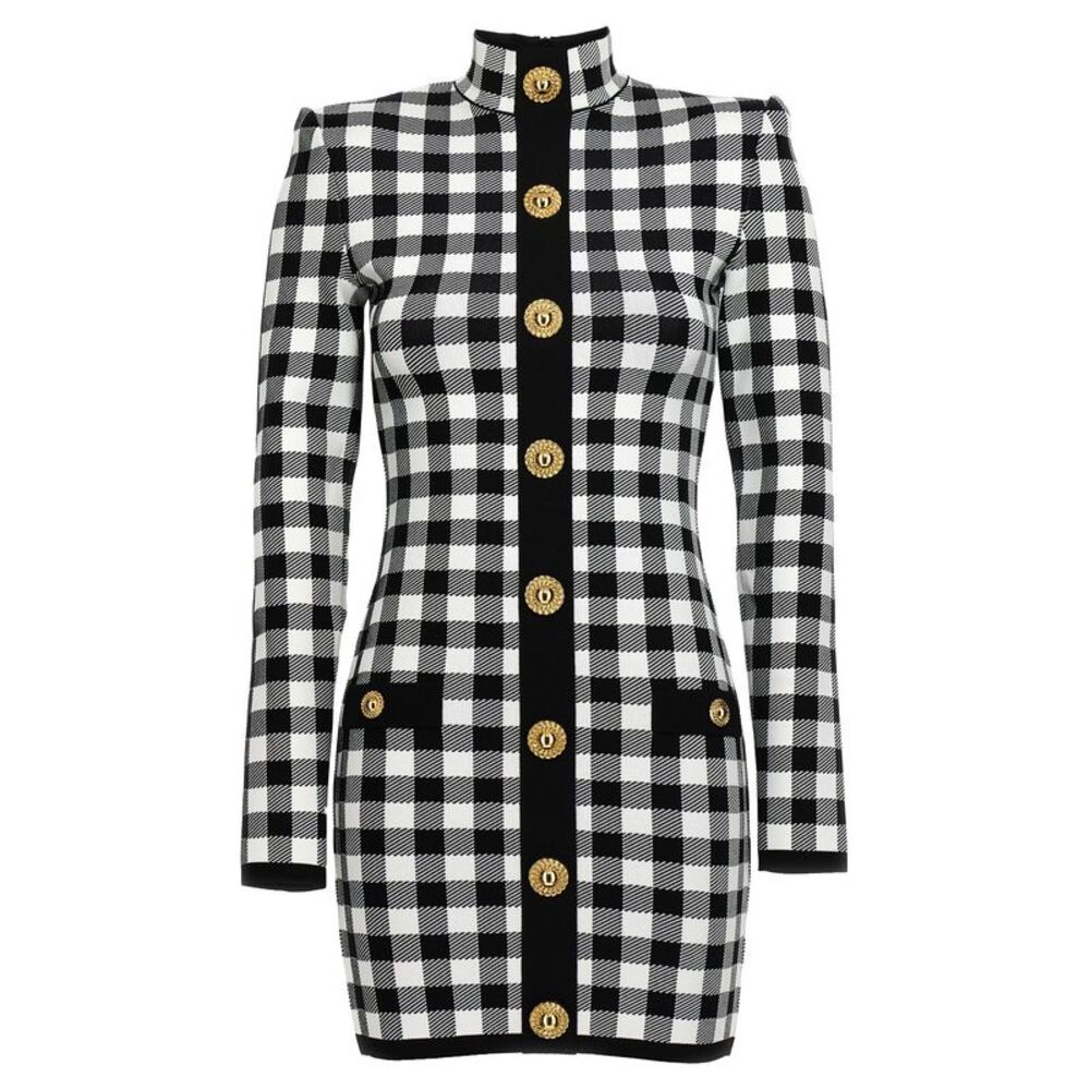 Balmain Women Vichy Knit Dress